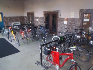 A key card is needed to access the bike parking at Environment Canada.