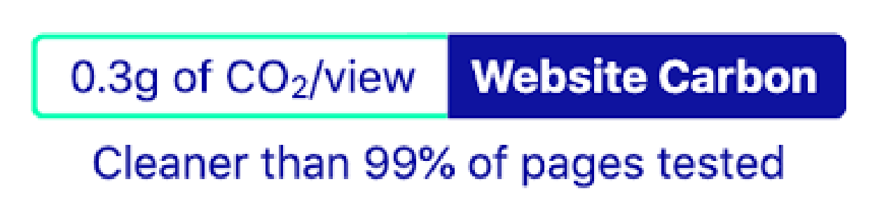 0.3g of CO 2/view Website Carbon - Cleaner than 99% of pages tested