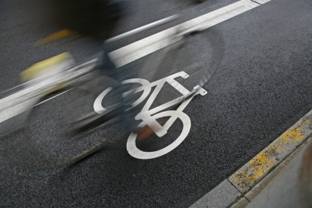 Bike on bike lane