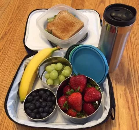 lunch prepared in reusable containers