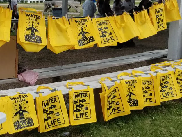 reusable bags on display