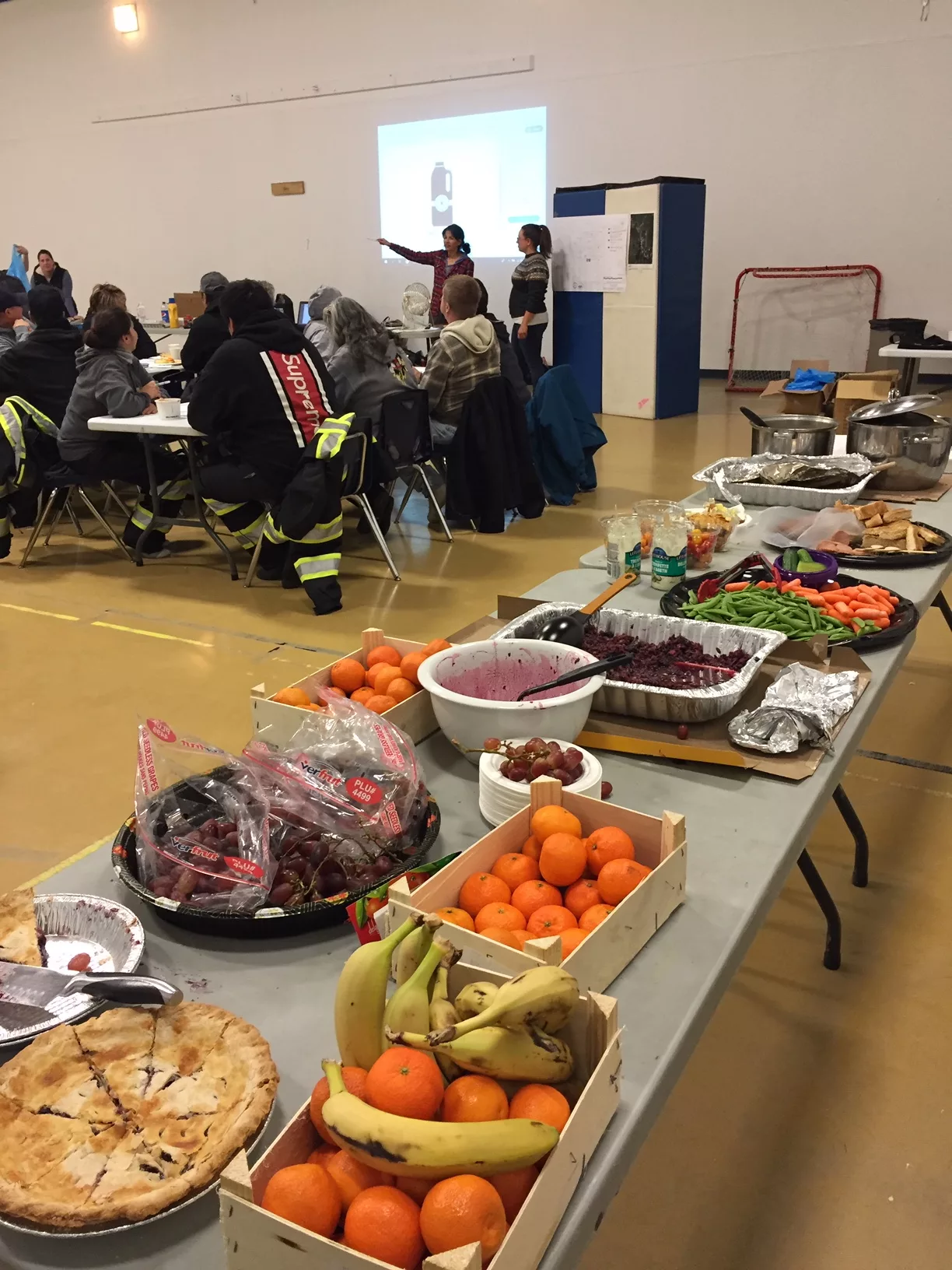 feast banquet with conventional flatware and serving platters